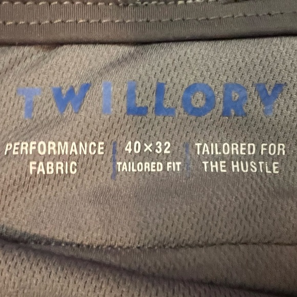 TWILLORY The Performance Pants Sz 40X32 Sweat Wicking Charcoal Gray Orig $100 - Picture 8 of 11